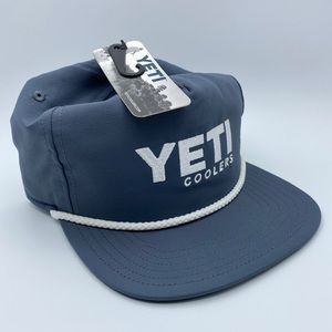 YETI Coolers Hat Cap Snapback Rope Slate Gray Corded Embroidered New With Tags